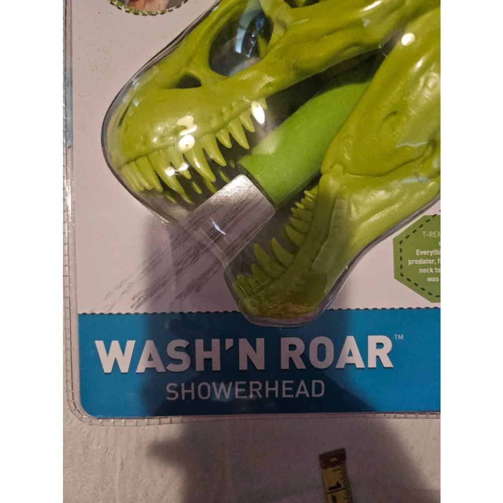Discovery Wash 'N Roar Green Dinosaur Kids Showerhead Sprayer Attachment New